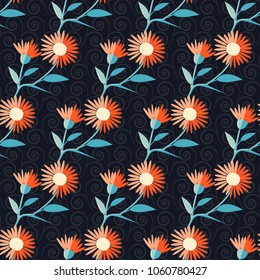 Vector floral illustration background. Abstract pattern of decorative flowers. Design elements for Scrapbook. Can be used for wallpapers, fills images, background, surface