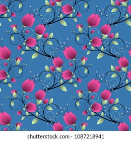 Vector floral illustration background. Abstract pattern of decorative flowers. Design elements for Scrapbook. Can be used for wallpapers, fills images, background, surface