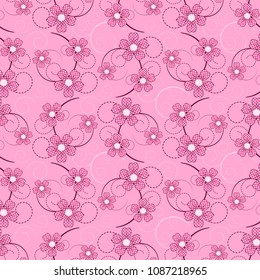 Vector floral illustration background. Abstract pattern of decorative flowers. Design elements for Scrapbook. Can be used for wallpapers, fills images, background, surface