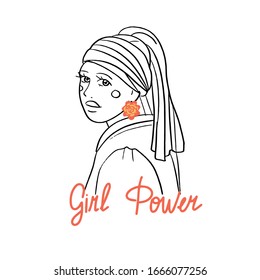 Vector floral illustration with happy woman and flower. Vector picture can be used for card designs, wedding invitation, web page, surface textures.Happy women's day. 8 march