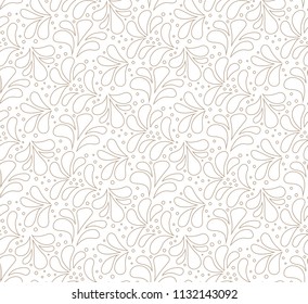 Vector Floral Illustration Seamless Wave Pattern. Abstract Modern Background.
