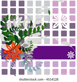 Vector - Floral illustration with vines and ferns. Blank space for your text.