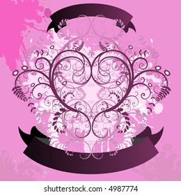 Vector - Floral illustration with vines and ferns. Blank space for your text.