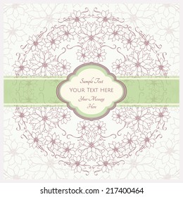 Vector floral invitation card. Engagement frame
