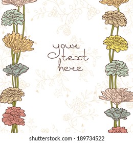 Vector floral invitation with place for your text