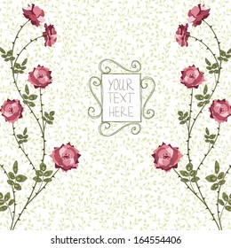 Vector floral invitation with roses 