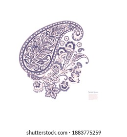 Patrón aislado de vectores florales con adorno paisley.