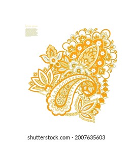 Vector Floral isolated pattern with paisley ornament.