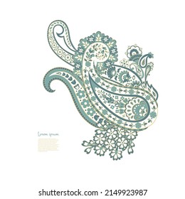 Vector Floral isolated pattern with paisley ornament.