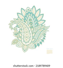 Vector Floral isolated pattern with paisley ornament.
