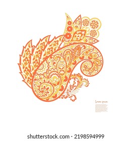 Patrón aislado de vectores florales con adorno paisley.