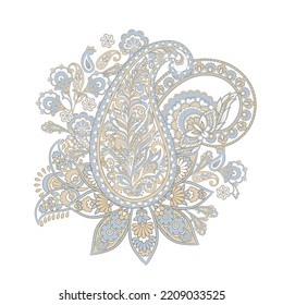 Patrón aislado de vectores florales con adorno paisley.