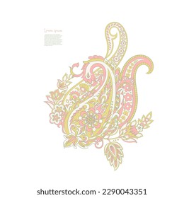 Vektor Blumenmuster einzeln mit Paisley-Ornament.