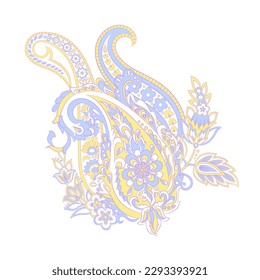 Vector Floral isolated pattern with paisley ornament.