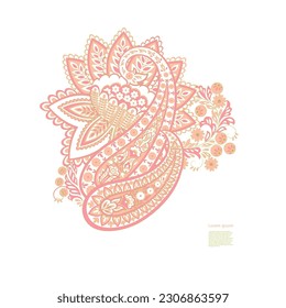 Vector Floral isolated pattern with paisley ornament.
