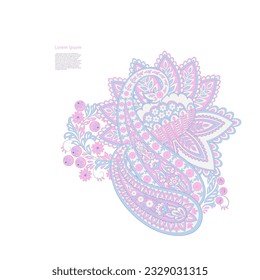 Vektor Blumenmuster einzeln mit Paisley-Ornament.