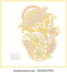 Vector Floral isolated pattern with paisley ornament.