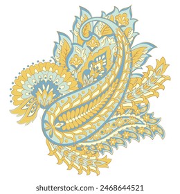 Vector Floral isolated pattern with paisley ornament.