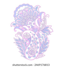 Vector Floral patrón aislado con ornamento paisley.