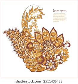 Patrón aislado floral del Vector con el ornamento de Paisley.