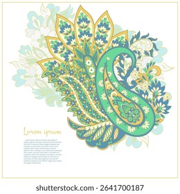 Vector Floral isolated pattern with paisley ornament.