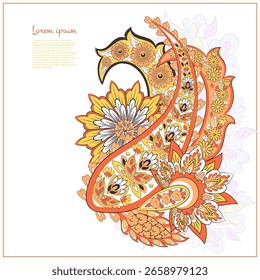 Patrón aislado floral del Vector con el ornamento de Paisley.