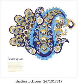 Vektor Blumenmuster einzeln mit Paisley Ornament.