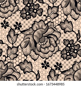 Vector Floral Lace Seamless Pattern