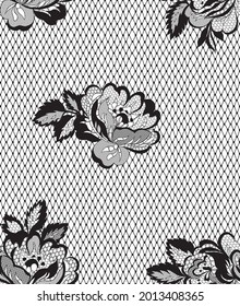 patrón fluido vectorial de encaje floral