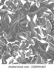 vector floral lace seamless pattern