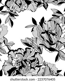 vector floral lace seamless pattern