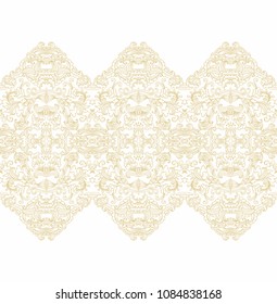 Vector floral laced border ornament on white background