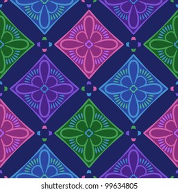 Vector floral lattice seamless pattern