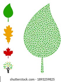 Vector floral leaf icon covid composition. Floral leaf mosaic is constructed from little covid viral items. Abstraction is constructed for medicare advertisement.