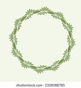 Marco de hojas florales vectoriales con espacio en blanco, aislado