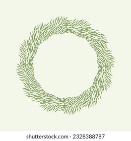 Vector floral leaves frame with blank space, isolated
