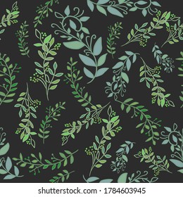 Vector Floral Leaves con diseño de fondo marrón sin inconvenientes. Ideal para tejidos, textiles
