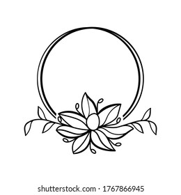 Vector Floral Leaves Wedding Logo Template Stock Vector (Royalty Free ...