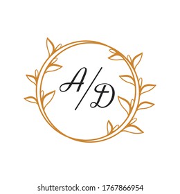 Vector of floral with leaves for wedding or logo template