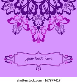 Vector floral Lilac ornate background to customize your original device, design for card, label, tag, sticker