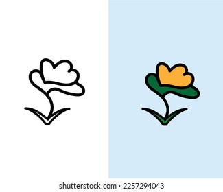 vector floral line logo for business