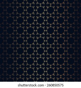 Vector floral line style black background, seamless monogram design pattern. Infinitely wallpaper,lingerie and jewelry. Your invitation cards, wallpaper, and more decorations.