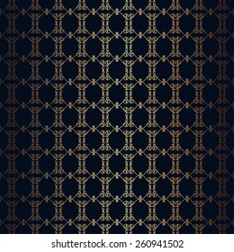 Vector floral line style black background, seamless monogram design pattern. Infinitely wallpaper,lingerie and jewelry. Your invitation cards, wallpaper, and more decorations.
