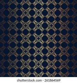 Vector floral line style black background, seamless monogram design pattern. Infinitely wallpaper,lingerie and jewelry. Your invitation cards, wallpaper, and more decorations.