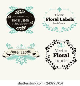 Vector floral logo badges and labels