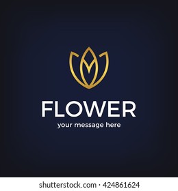 Vector floral logo design. Abstract logo template. Vector illustration.