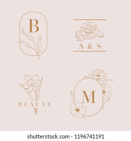 Vector floral logo designs set