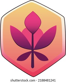 Vector floral logo icon pink flowers