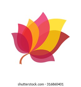 Vector floral logo. Isolated autumn isolated leaf  on white background