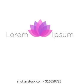 Vector floral logo  for spa, yoga, cosmetics, medicine,  health, pharmacy, beauty . Creative design lotus icon.